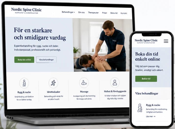 Nordic Spine Clinic start page