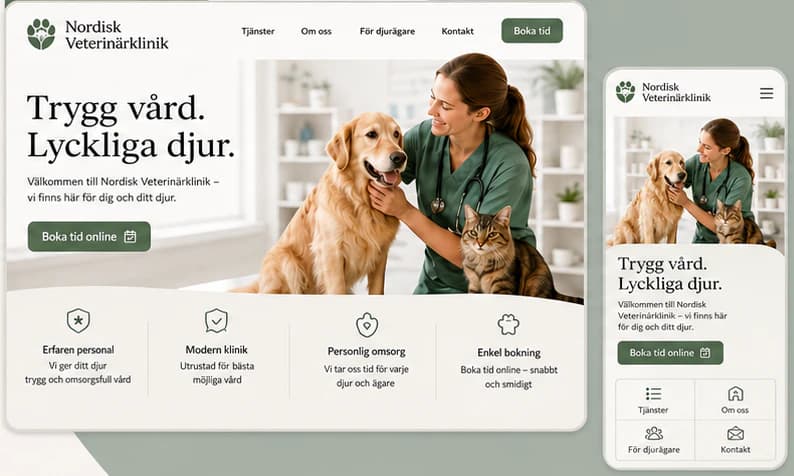 The Nordisk Veterinärklinik concept website