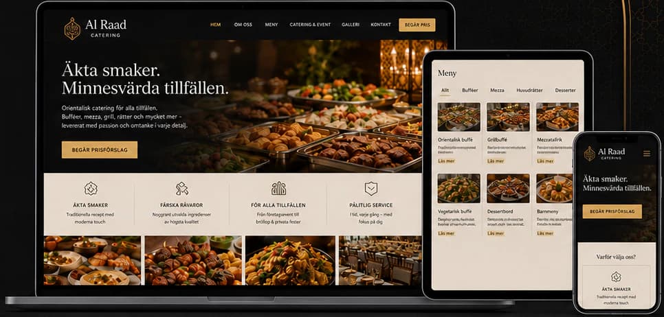 The Al Raad Catering concept website