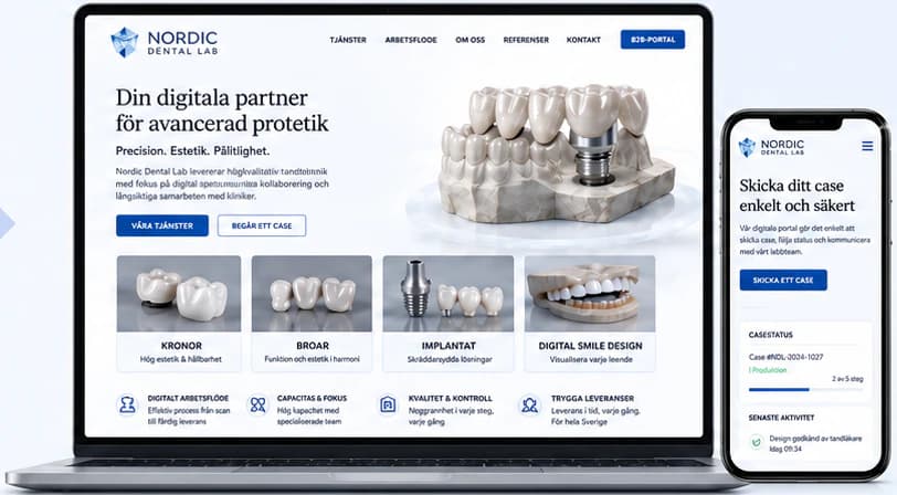 The Nordic Dental Lab concept website