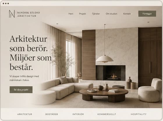 Nordisk Studio Arkitektur start page