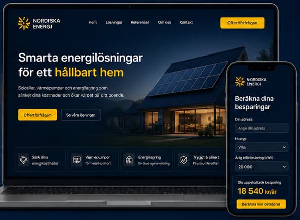 The Nordiska Energi concept website