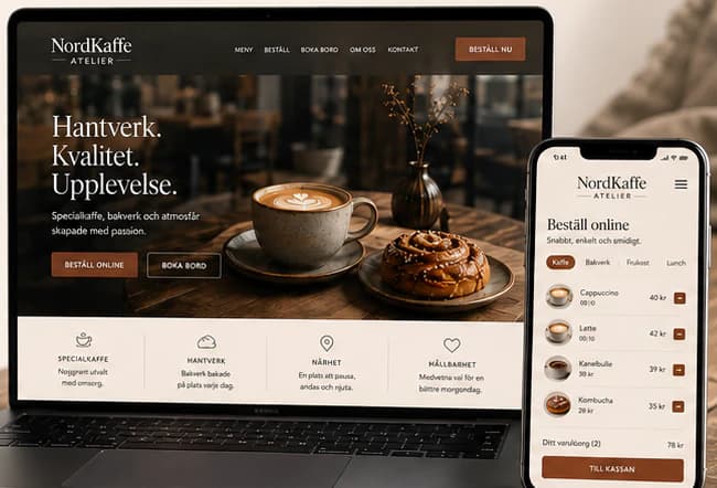 NordKaffe Atelier start page