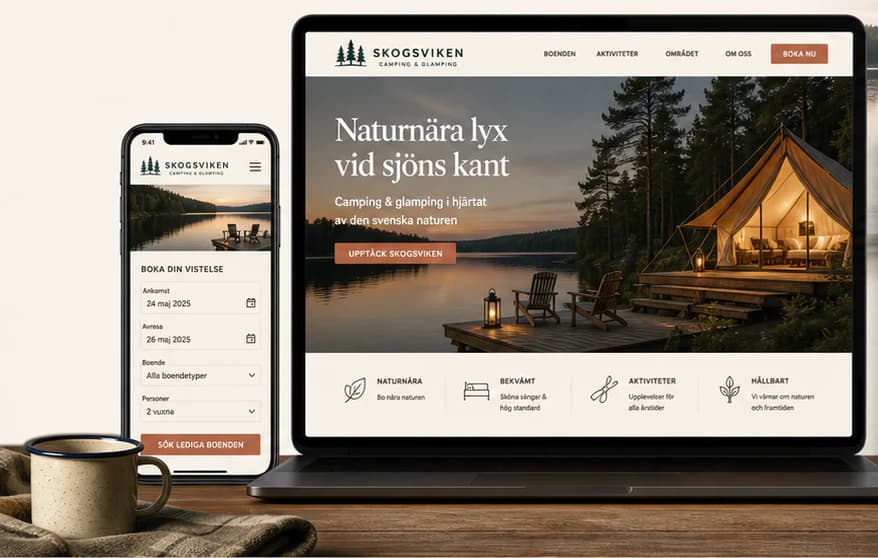 Skogsviken Glamping start page