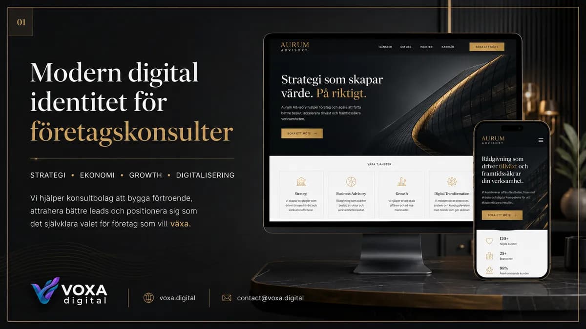 Aurum Advisory — Finance brand & website design by Weva