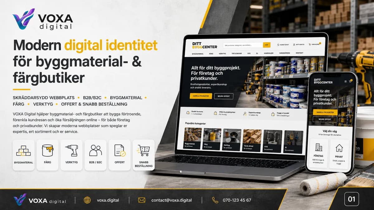 Ditt Byggcenter — Construction brand & website design by Weva