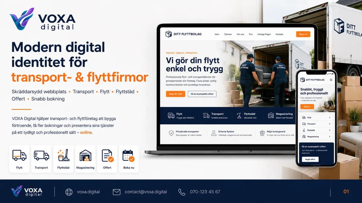 Ditt Flyttbolag — Moving Services brand & website design by Weva