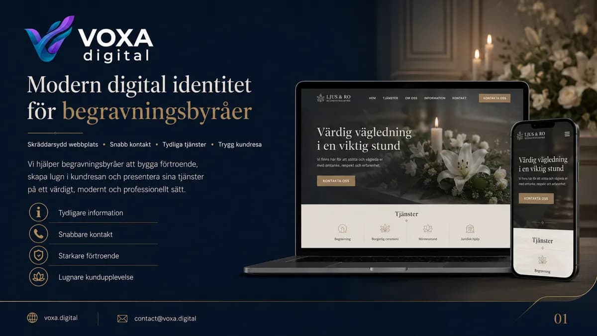 Ljus och Ro — Funeral Services brand & website design by Weva