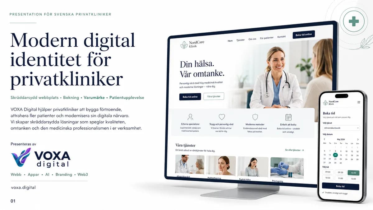 NordCare Klinik — Healthcare brand & website design by Weva