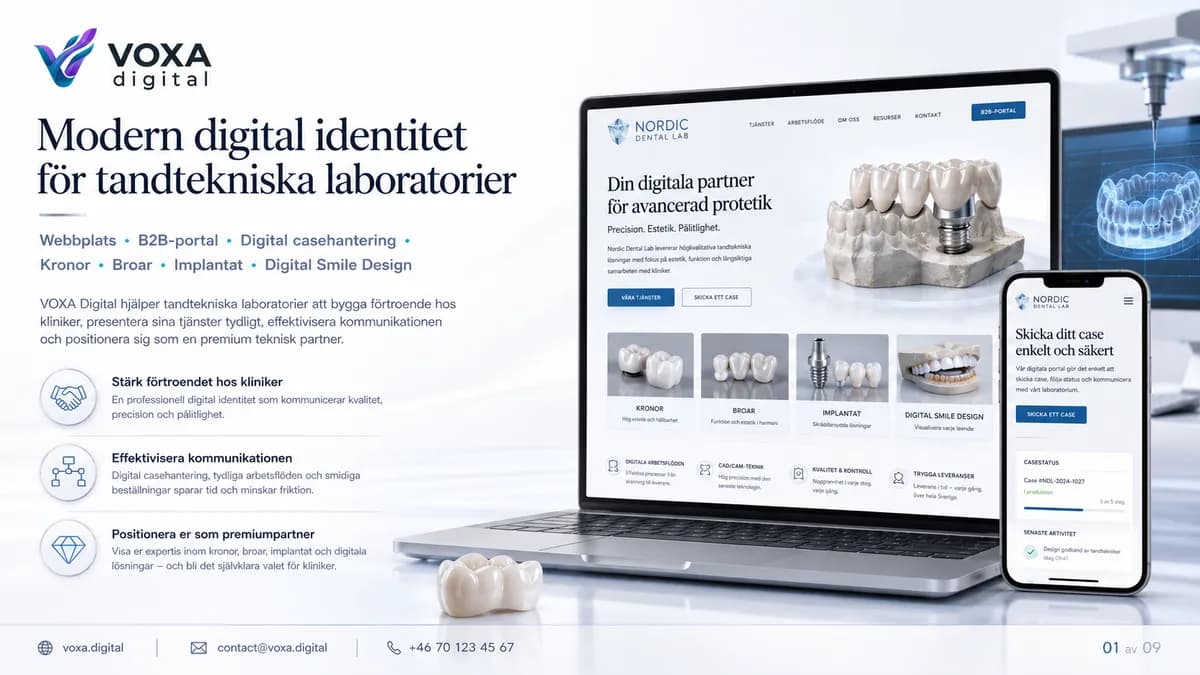 Nordic Dental Lab — Dental brand & website design by Weva