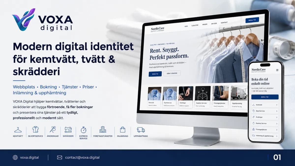 NordicCare — Dry Cleaning brand & website design by Weva