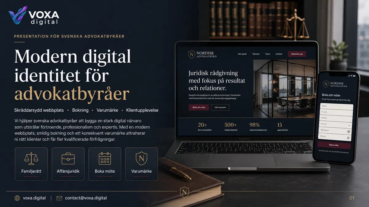 Nordisk Advokatbyrå — Legal brand & website design by Weva