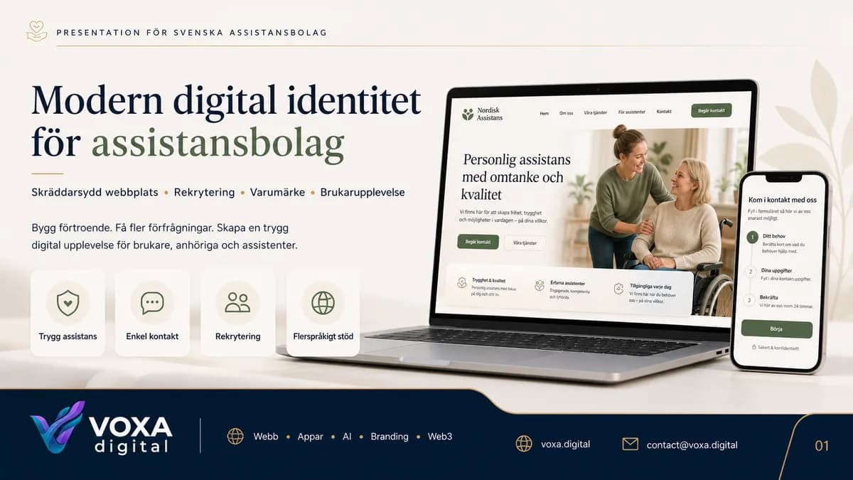 Nordisk Assistans — Personal Care brand & website design by Weva