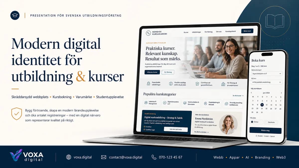 Nordisk Kursakademi — Education brand & website design by Weva