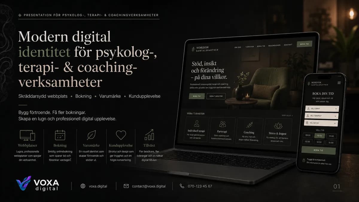 Nordisk Samtalspartner — Counseling brand & website design by Weva