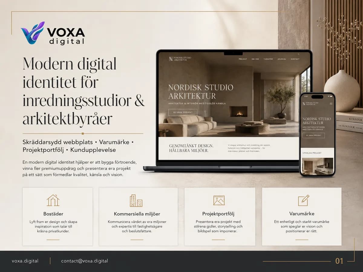 Nordisk Arkitektur — Architecture brand & website design by Weva
