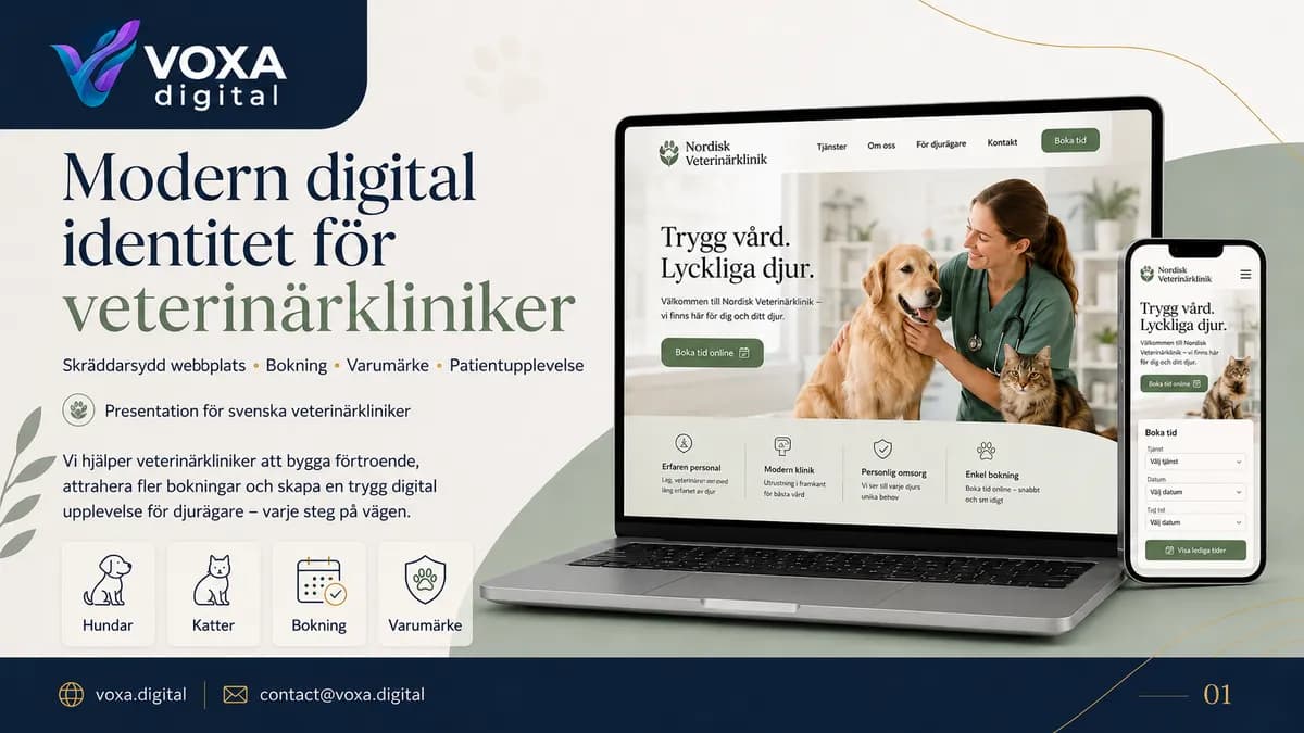 Nordisk Veterinärklinik — Veterinary brand & website design by Weva