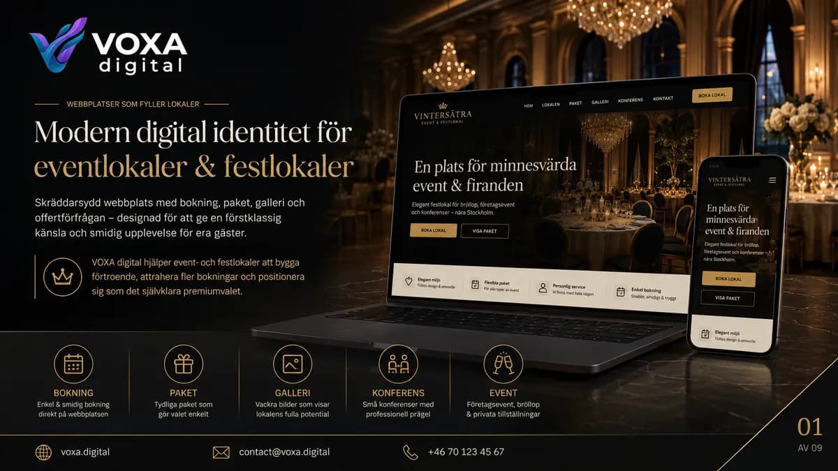 Vintersätra Events — Events brand & website design by Weva